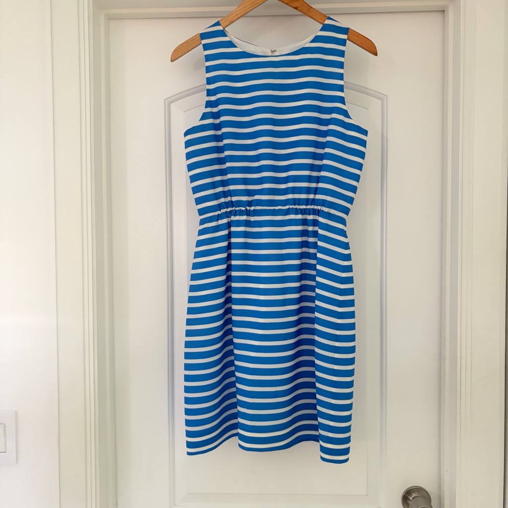 J. Crew Blue And White Striped Dress Size 4